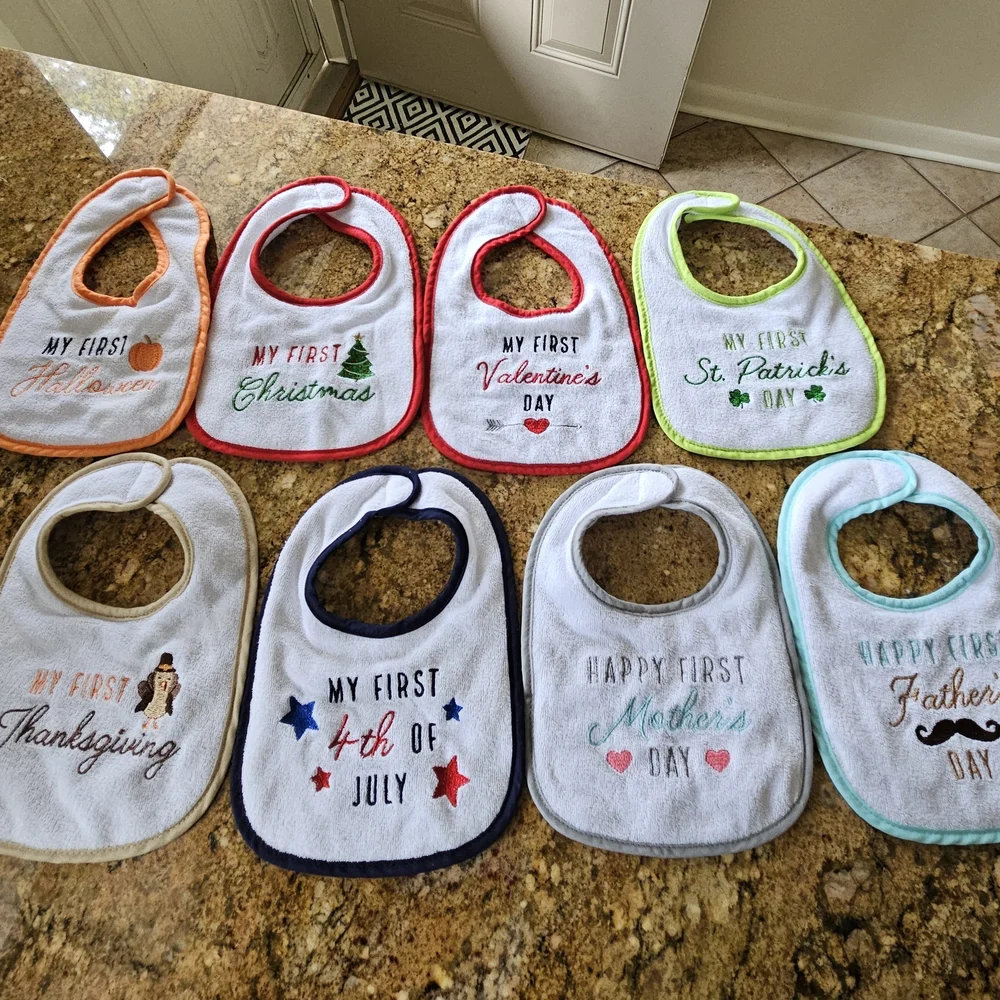 Boutique Holiday-Themed Colorful Baby Bib Set Anthropologie